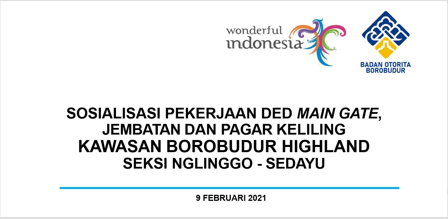 Bappeda Purworejo Ikuti Sosialisasi DED Main Gate, Jembatan dan Pagar Keliling Kawasan Borobudur Highland Seksi Nglinggo-Sedayu via Zoom Meeting