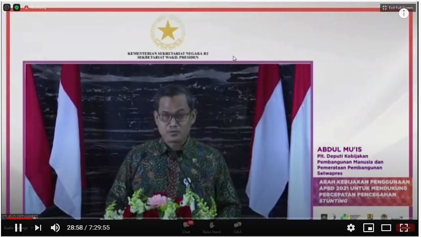 Webinar Arah Kebijakan Penggunaan APBD 2021 untuk Mendukung Percepatan Pencegahan Stunting