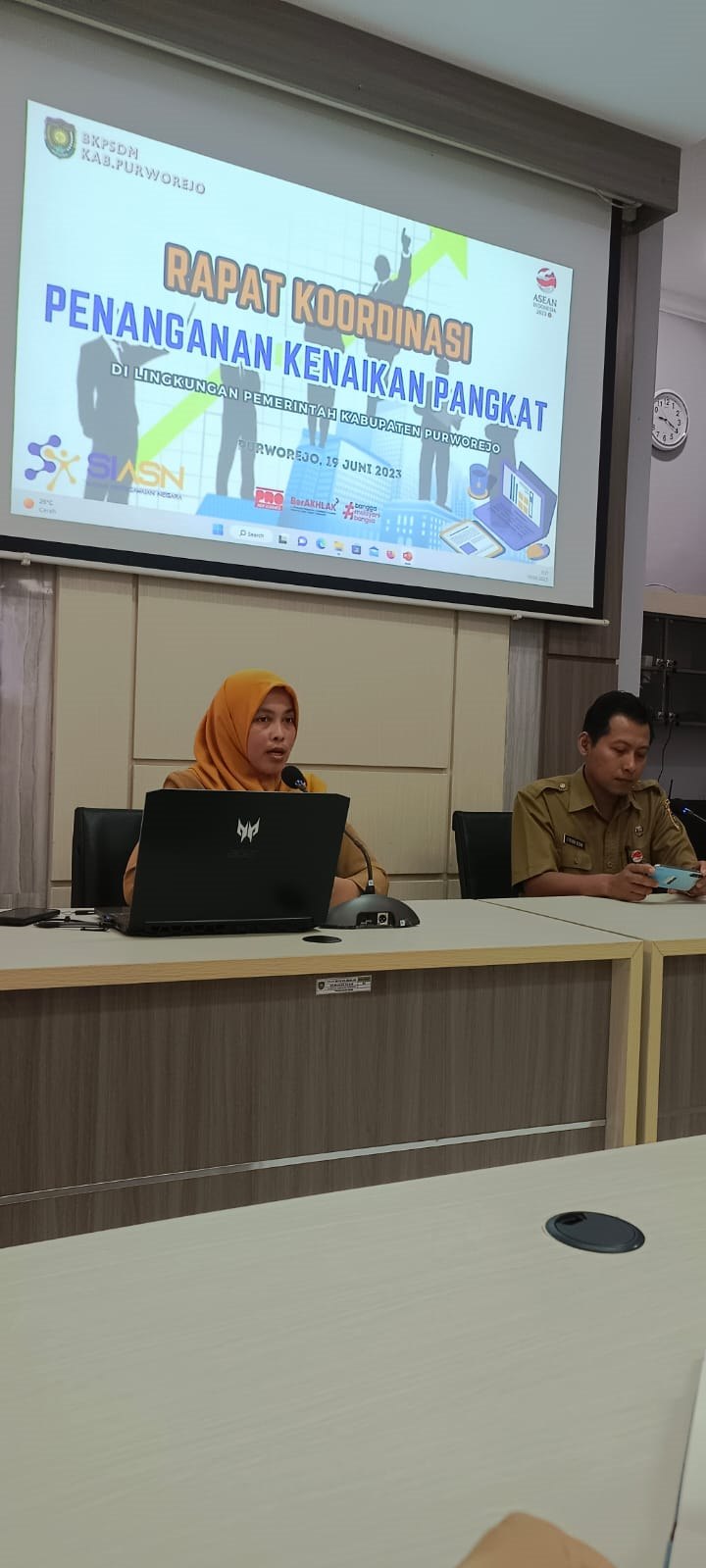 Rapat Koordinasi Penanganan Kenaikan Pangkat dilaksanakan di Aula BKPSDM Kab. Purworejo