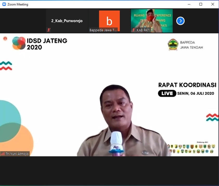 BAPPEDA KABUPATEN PURWOREJO IKUTI VIDCON PENGISIAN DATA INDEKS DAYA SAING DAERAH TAHUN 2020