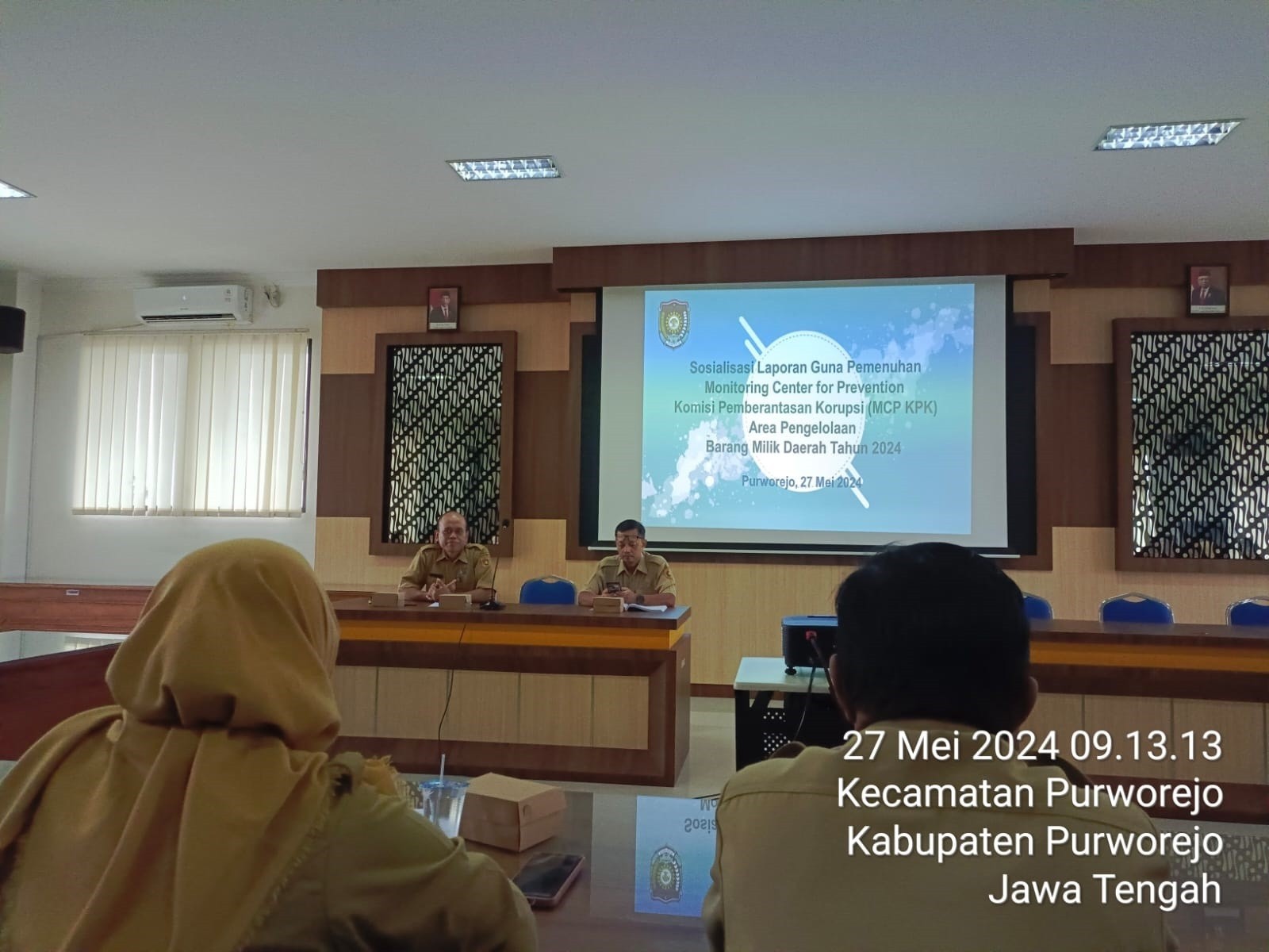 Mengikuti Sosialisasi Laporan Guna Pemenuhan Monitoring Center For Prevention Komisi Pemberantasan Korupsi (MCPKPK)