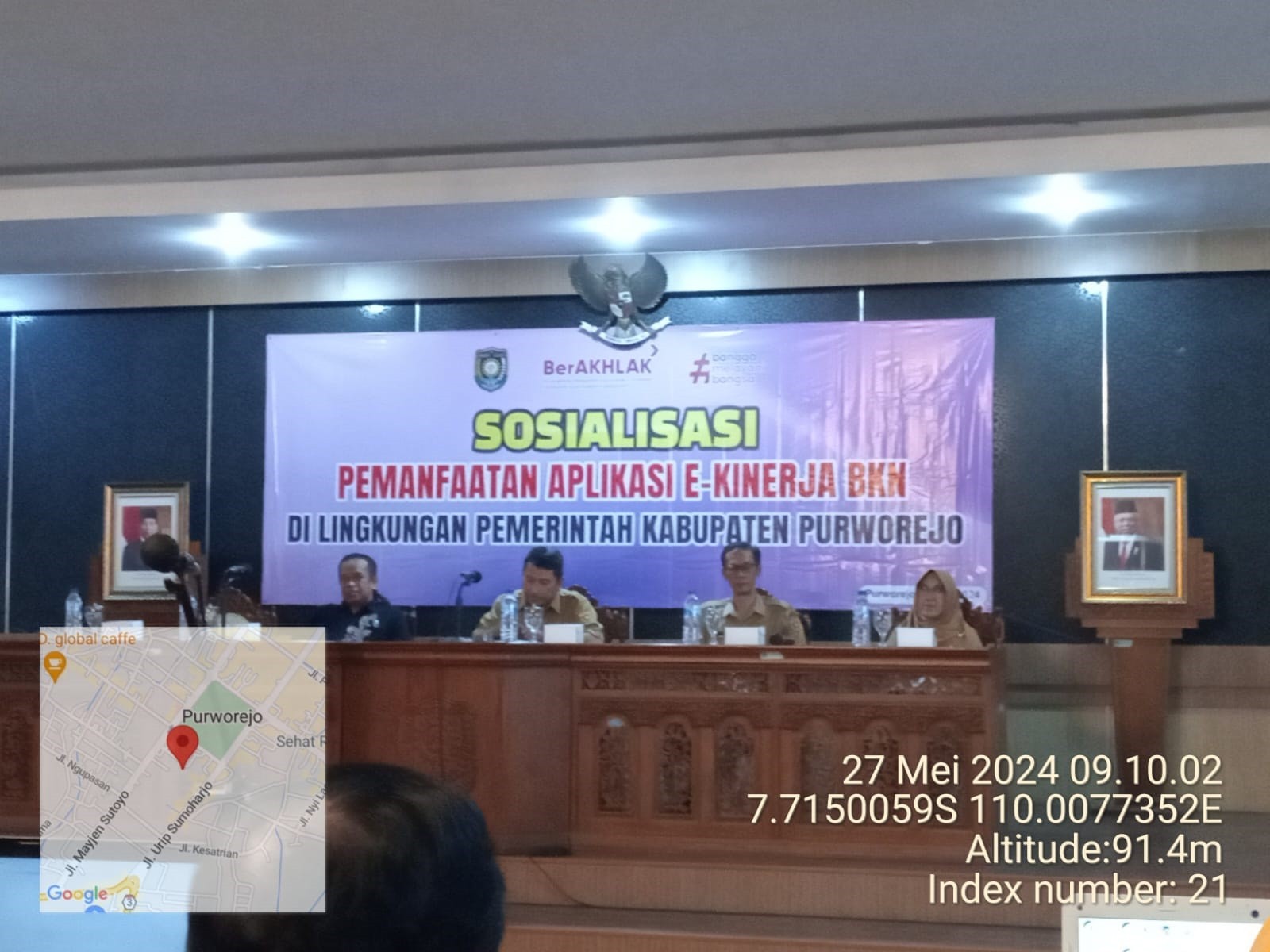 Mengikuti Sosialisasi Sosialiasasi Pemanfaatan Aplikasi E-Kinerja BKN di Lingkungan Pemerintah Kabupaten Purworejo