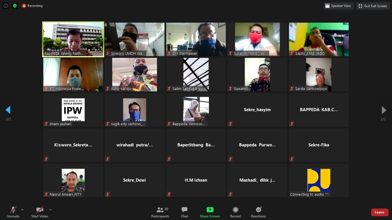 Video Conference Sidang Pleno III TKPSDA WS Serayu Bogowonto