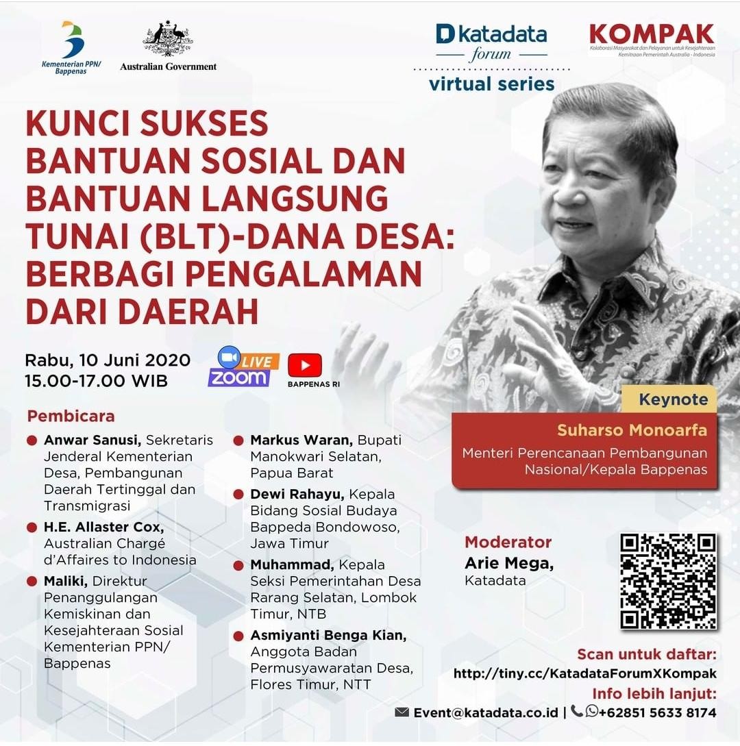 Webinar Sinkronisasi Data, Kunci Sukses Bantuan Sosial dan Bantuan Langsung Tunai (BLT) Dana Desa