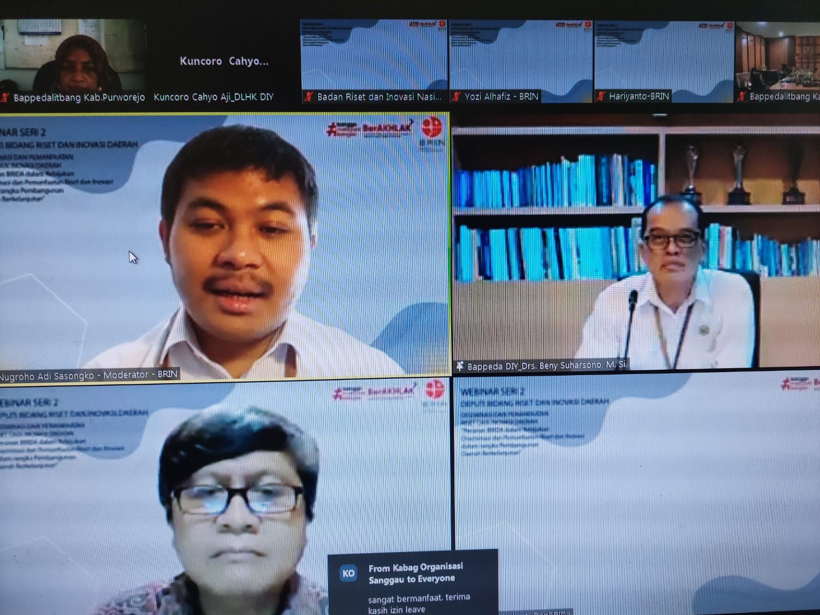 Webinar tentang Peran BRIDA dalam mendukung Pembangunan Daerah Berkelanjutan