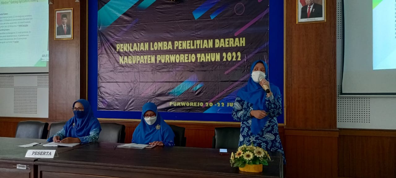 Bappedalitbang Kabupaten Purworejo sukses laksanakan seminar proposal Lomba Penelitian Daerah Kabupaten Purworejo Tahun 2022