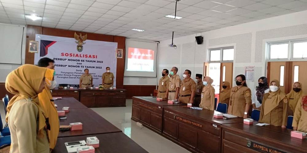 Sosialisasi Perbup Nomor 66 dan 73 Tahun 2002 dan Penyegaran Pemahaman Sasaran dan Indikator Kinerja Program/Kegiatan/Sub Kegiatan Perangkat Daerah Kab. Purworejo