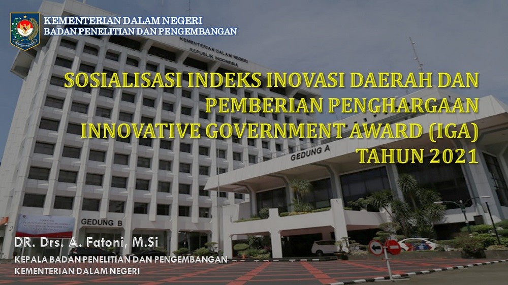 Sosialisasi Penilaian Indeks Inovasi Daerah Tahun 2021