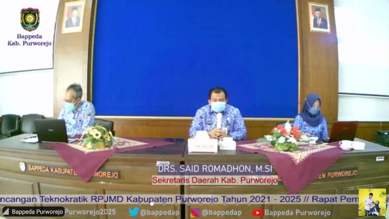 Rapat Pembahasan Rancangan Teknokratik RPJMD Kabupaten Purworejo Tahun 2021-2025