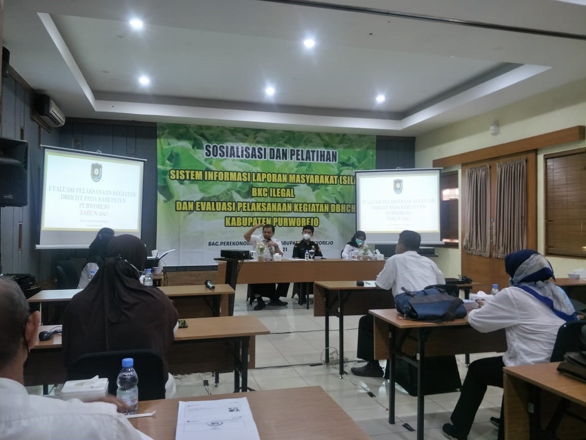 Sosialisasi dan Pelatihan Sistem Informasi Laporan Masyarakat (SILAT) BKC Ilegal dan Evaluasi Pelaksanaan Kegiatan DBHCHT Kabupaten Purworejo